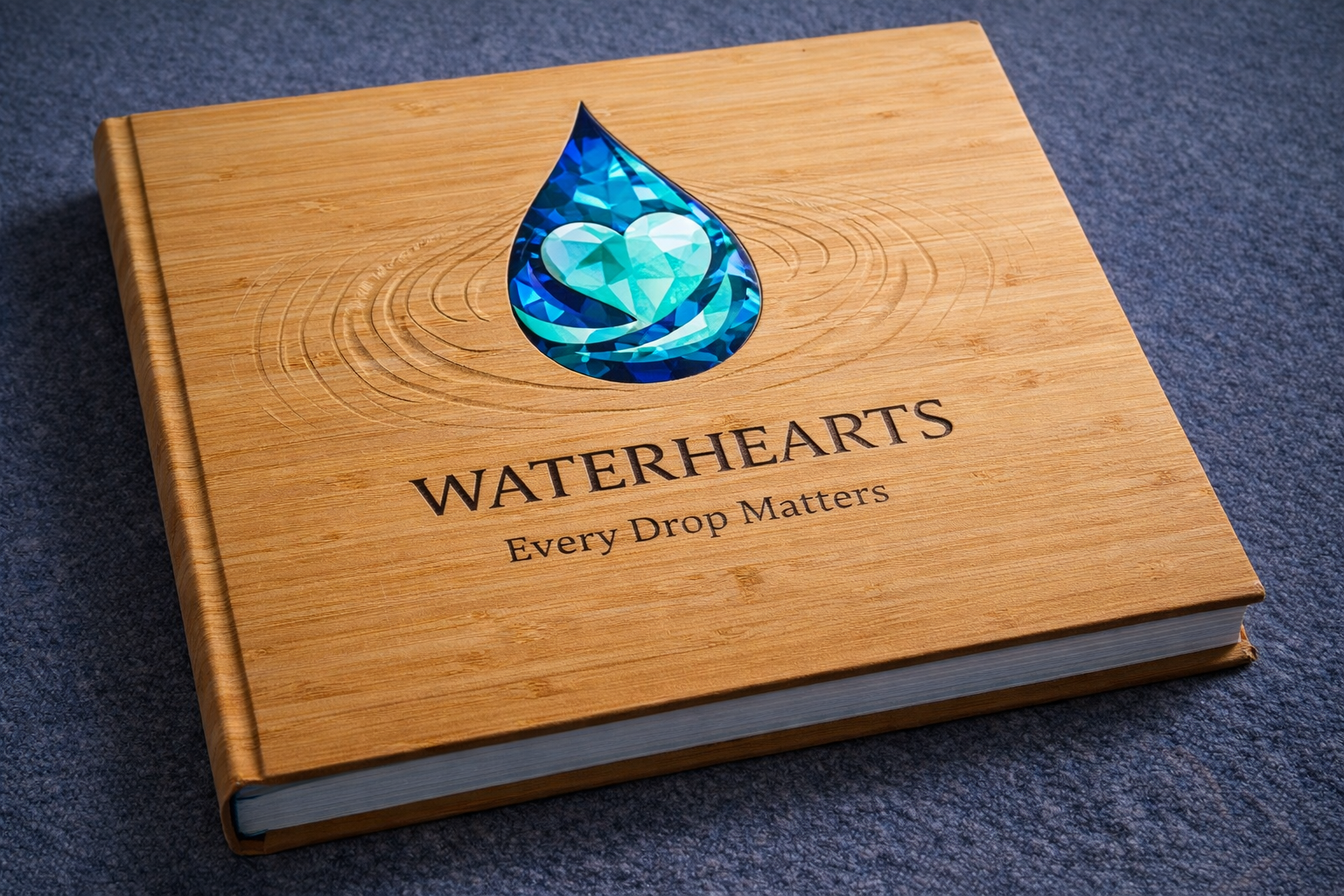 WaterHearts bamboo coffee table book
